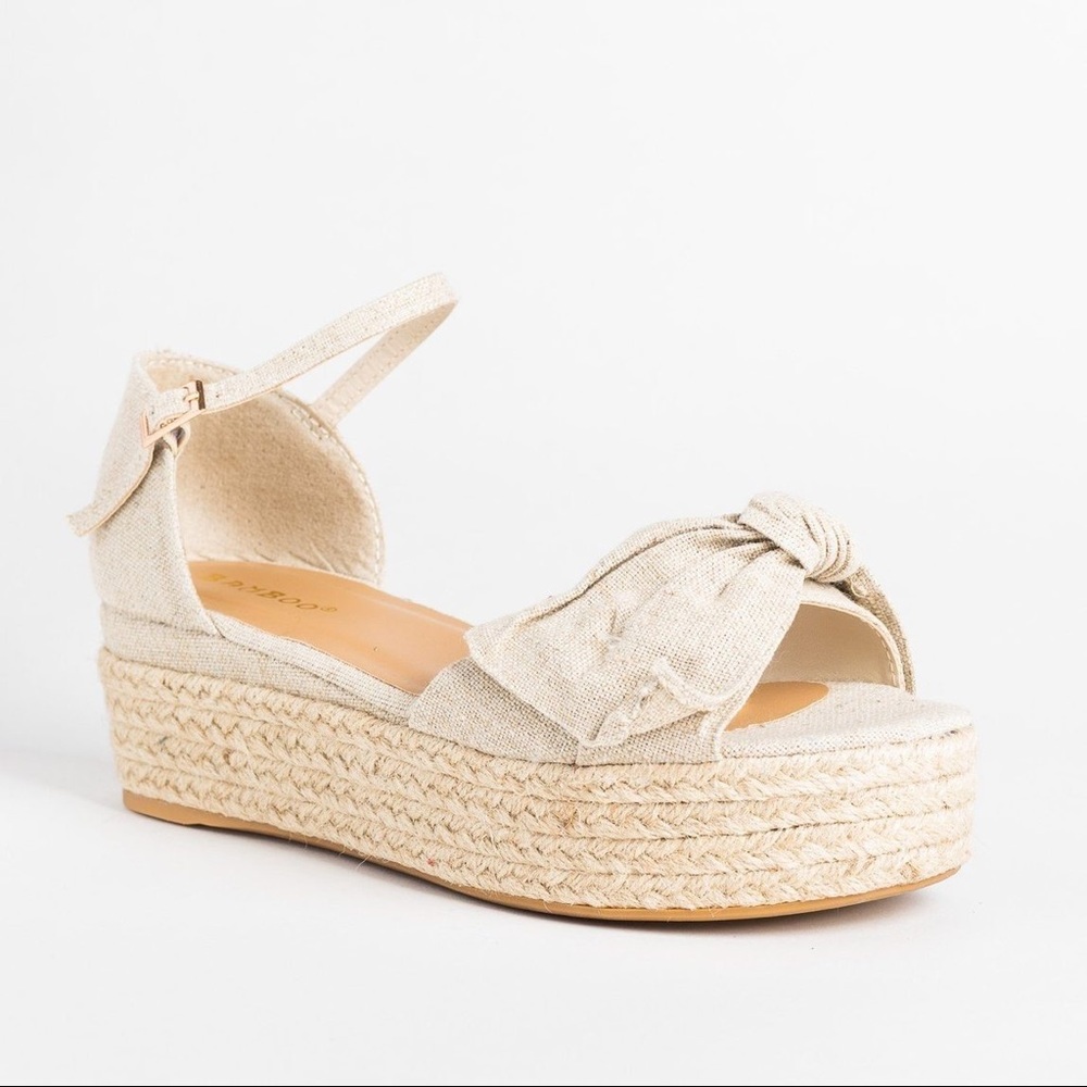 Bamboo Sandal-Natural Linen